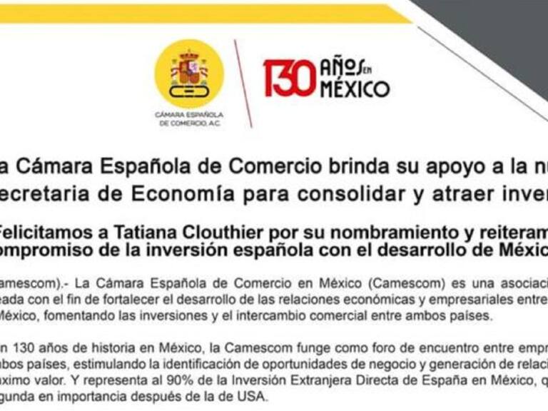 Ofrecen empresas españolas colaborar con Tatiana Clouthier