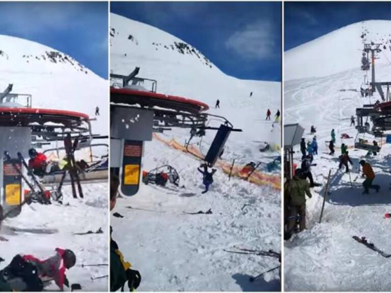 Telesilla lanza violentamente a esquiadores en Georgia